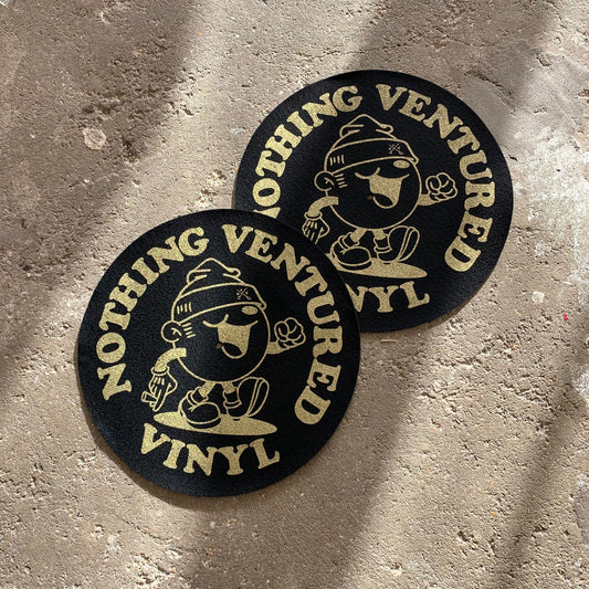 NVV Slipmats - Black with Metallic gold print